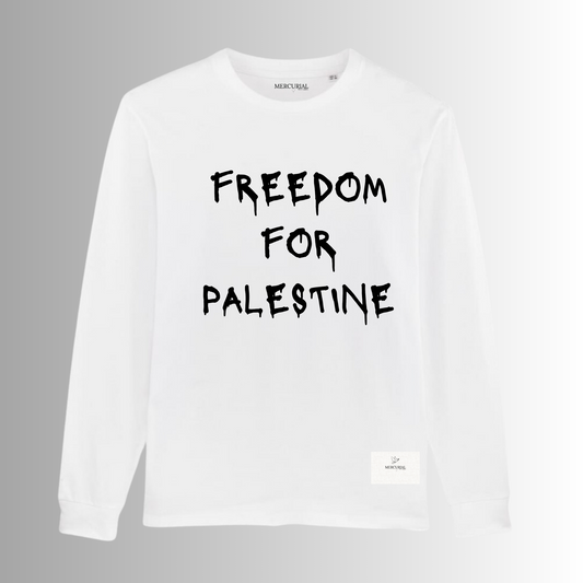 Freedom for Palestine Longsleeve - Weiß