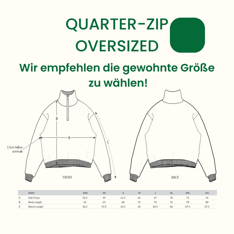 Quarter-Zip Script Sweatshirt - Beige