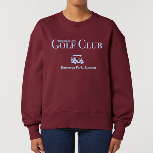 Oversized Golf Club Sweatshirt - Weinrot